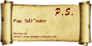 Pap Sándor névjegykártya