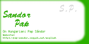 sandor pap business card